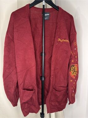 Warner Bros. Gryffindor Burgundy Knit Cardigan Sweater